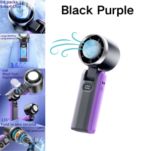 Electric Handheld Kipas Portable TurboFan High Speed mini fan cooler 100 LevelAdjustment LED Display Charging Battery