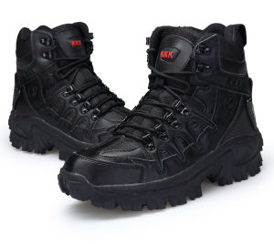 Mens Tactical Combat Boots Medium Cut Shoes Heavy Duty Hiking Trekking Outdoor Shoes