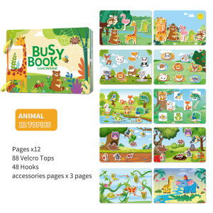 OSSDE Montessori Busy Book Animals Dinosaurs Early Education Independent Learning Self-Exploration