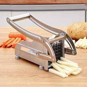 Stainless Steel Potato Cutter French Fry Cutter Household French Fries Potato Slicer with 2 Blades for Potatoes Carrots Cucumbers