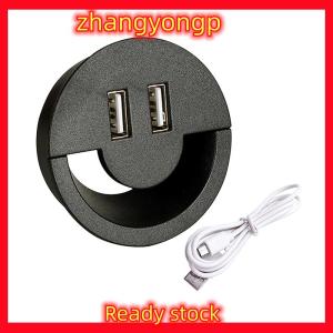 [ZY] Legend ที่ครอบรูสายไฟขนาด50มม. เป็นช่องกลมสำหรับโต๊ะสำนักงานบ้านกล่องสายไฟโต๊ะทำงานคอมพิวเตอร์พร้อมห่วงจัดสาย USB 2ช่อง