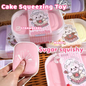Boxed Cake Squeezing Toy Slow Rebound Soft Squishy Toy Stress Relief Fidget Toy Decompression Gift