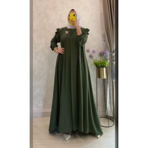 DRESS GAMIS WANITA CERINGKEL AIRFLOW  LENGAN PANJANG TALI KANCING AKITIF BUSUI FULL BAWAH MEWAH MURAH BERKUALITAS