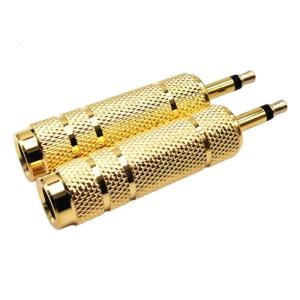 Gold Plate 6.5mm to 3.5mm Mono Adapter Seamlessly Instrument Connectivities High Fidelitys Signal Transfer Durability Build
