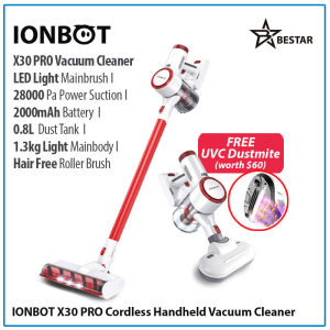BESTAR IONBOT X30 PRO Cordless Wireless Handheld Vacuum Cleaner 280W BLDC Motor/28KPA Free UVC Dustmite Attachement)