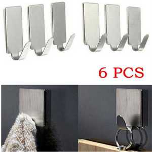 Gantungan Baju Dinding Tempel / Gantungan Serba Guna Adhesive 6 PCS - DWC13F