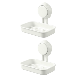 Pack Of 2 Wall Mounted Soap Dishes Suction Cup Designs Soap Containers Easy Installation For Bathrooms And Kitchens