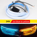 24v DRL Car DRL Daytime Running Light Waterproof Flexible Turn Signal Yellow Guide Strip 70cm For Bus Truck Headlight Assembly. 