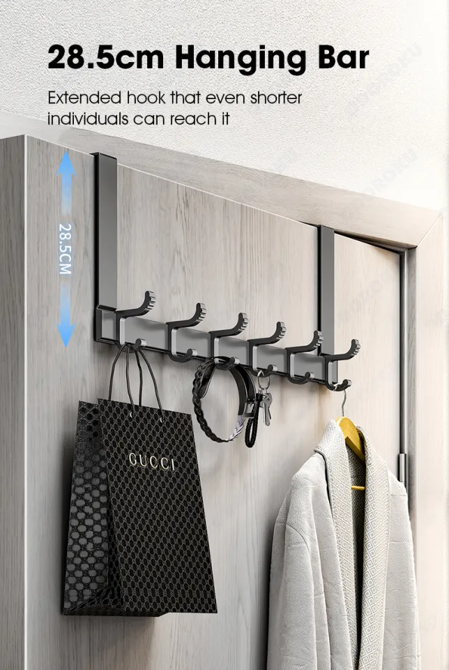 ODOROKU Aluminum Adjustable Over The Door Hook Hanger Hanging