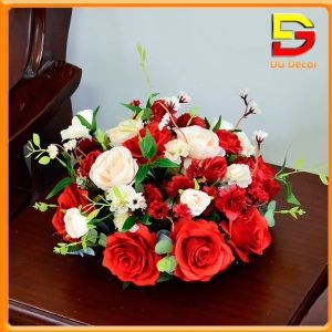 Hoa Giả Để Bàn Phòng Khách Lẵng Hoa Lụa Trang Trí Nhà Cửa Decor Sự Kiện Hội Nghị Tiệc Cưới Dài 30-40cm DC-187
