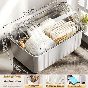MEIZHUFU Storage and Drip Rack for Dishes Utensils
