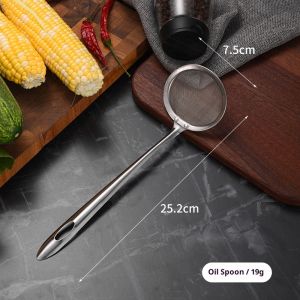 STAR FRUIT Mảnh bằng thép không gỉ Dụng cụ lọc dạng lưới với tay cầm thoải mái cho nhà bếp lọc dầu và bọt lướt