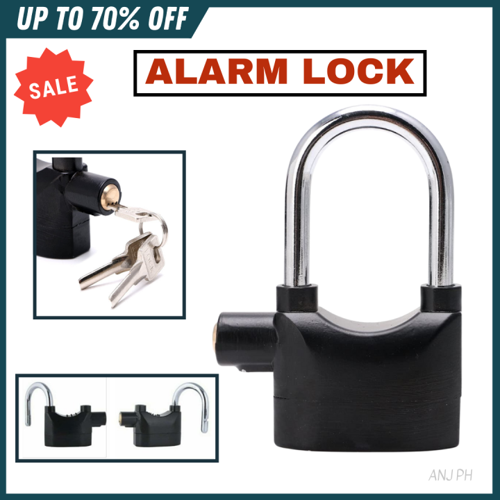 SUPER TRENDING Original Alarm Padlock for Door/Motor/Bike/Car 110db Anti-Theft Security Lock Set with Batteries