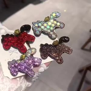 2026 Hot Sale [ Shipped from China ] Korean-style New Years diamond-studded ingot pony hair clip high-end side hairpin personalized and fashionable colorful diamond small clip B3