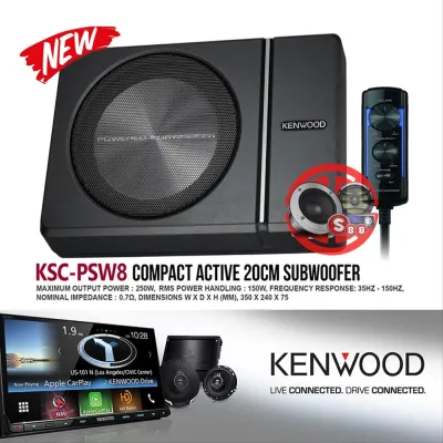 [Hỗ Trợ Lắp Đặt ở Hải Phòng] Loa Sub Siêu Trầm KENWOOD KSC-PSW8 Loa Sub Điện Công Suất 250W Cực Khoẻ Để Gầm Ghế Ô Tô Xe Hơi