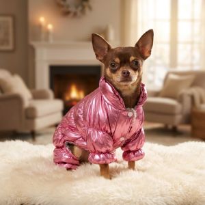 EUYRT Waterproof Winter Dog Clothes Windproof Thickened Warm Dog Cotton Clothing Dog Apparel Snap Button Puppy Jacket Coat Autumn Winter