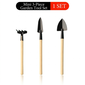 Garden Plant Tools Gardening Tool Mini Size (Spade Shovel Rake) Set of 3