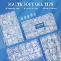 UR SUGAR 300Pcs X XS Short Nail Tips Full Coverage Press on Nail Matte Fake nails for Flat Small Nail Bed Extension Tips Tool. 