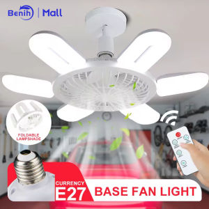 E27 60W Kipas Langit-langit LED Kipas Lampu LED Lipat 2 In 1 Lampu Langit-langit Garasi yang Dapat Diubah Bentuk dengan yang Sangat Terang Benih