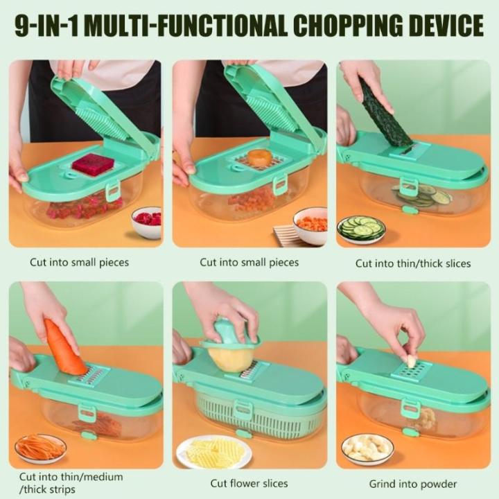 ชุดที่หั่นผักต่อกับเครื่องครัวชุด Essential ในครัวใบมีดเจาะ8ชิ้นสำหรับ ...
