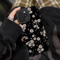 Retro Daisy Texture Case For iPhone 16/15/14/13/12/11 Pro 12 13 mini 6 6S 7 8 Plus X XR XS max Soft Shockproof Back Casing Fashion Creative Phone With Full Lens Protection Cover Shell. 