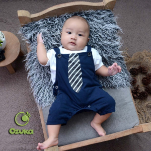 Baju Bayi Kodok Jumper Laki 0 3 4 Bulan Baru Lahir Newborn Lucu Dasi Jumper Ozuka