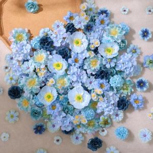 20Pcs Artificial Flower Heads Beautiful Silk Roses Daisy Flowers DIY Craft Home Wedding Party Decor