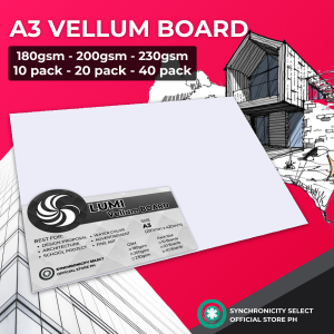 LUMI Vellum Board A3 | 230gsm 200gsm 180gsm | 10pcs 20pcs 40pcs | Specialty Board Vellum Sheet (297mm x 420mm) | Vellum Boards for Architecture Design Proposal High Quality Creative Work | Value Pack Set