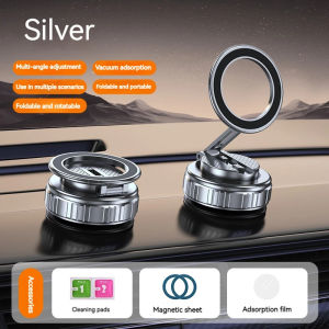 Metal Universal Vacuum Magnetic Car Phone Holder Mount Adjustable Suction Foldable Phone Stand for Mirro Gym Bath Shower Home
