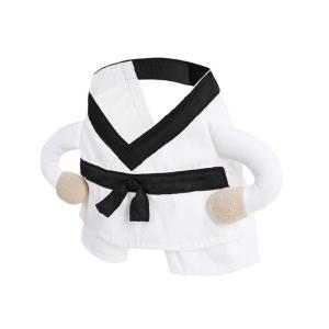 Dog Martial Arts Costume Easy Wear Design Pet Kungfu Cosplay Clothing For Small Breeds Pet Halloween Theme Party Wear