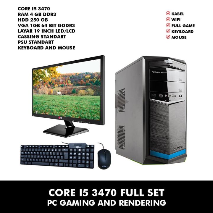 PC GAMING CORE I5 3470 RAM 4GB VGA GB LCD 19 INCH Lazada Indonesia