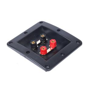 Flame Resistant ABS Speaker Terminal Box Speaker Wiring Hub 4Channel Parallel Connection Red and Black Terminal Post