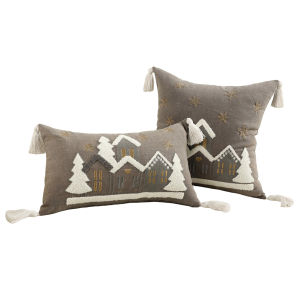 30x50cm 45x45cm Embroidered House Throw Pillow Case Cover Decorative Sofa Linen Gift Cushion Covers for Home Xmas Party Decor