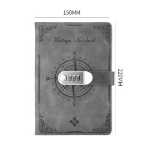 SUNNY BAR 200-Page Password Notebook Stationery Diary Book Travelers Journal Creative Smooth Writing A5 Notebook With Lock Student