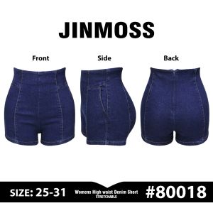 High-Waist Denim Shorts Stretchable Skinny Slim Fitting Womenswear Pants JINMOSS #80015 #80017