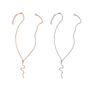 Delicate Serpents Pendant Necklace Modern Gold/Silver Plated Snake Necklace Neck for a Sophisticated Look