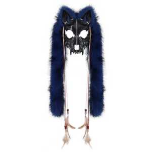 Halloween animal masks including a Viking fox mask with a fake fur headpiece and costume COS Wolfman Halloween mask