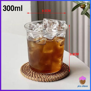 First Chioce  ถ้วยแก้วใส่เครื่องดื่ม ขนาด 300ML 400ML สําหรับใส่นม กาแฟ น้ําผลไม้ glass coffee mug