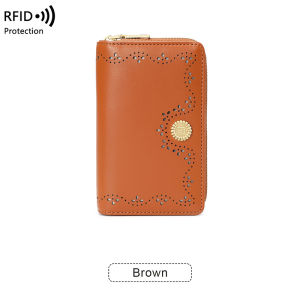 BANYANU RFID Protection Women Zip Coin Purse Travel Short PU Leather Card Holder Wallet for Women Birthday Gift