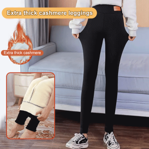 Womens kitten fleece lined leggings Extra thick cashmere leggings  High Waist PlushThermal Pants Autumn and Winter Warm Pants