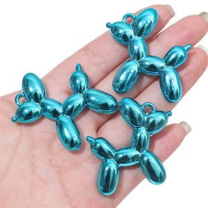 Fashion Popular Metallic Color Acrylic Dog Charm Pendant for Necklace Keychain DIY Jewelry Making Christmas Decoration