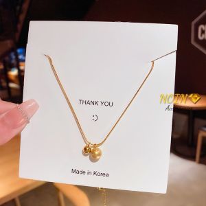 Kalung Wanita Titanium Twin Ball Korean Style Bola Kembar Anti Karat [COD]