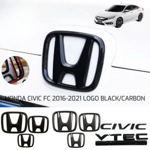 HONDA CIVIC FC LOGO EMBLEM COVER BLACK CARBON