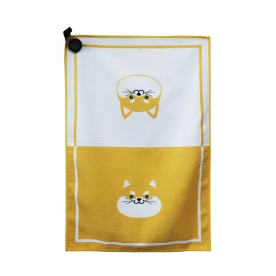 Magnetic Hanging Buckle Shiba Inu 40*60cm Golf Towel Microfiber Ball And Club Towelprint Pattern