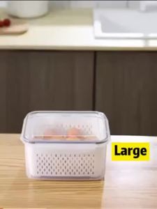 2-Piece Set Transparent Kitchen Food Storage Containers with Lid Refrigerator Fruit And Vegetable Preservation Removable Draining Basket for Picnics Parties Travel2026