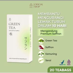 1 BOX Kalon Teh Hijau Premium Saffron Teh Pelangsing dengan saffron