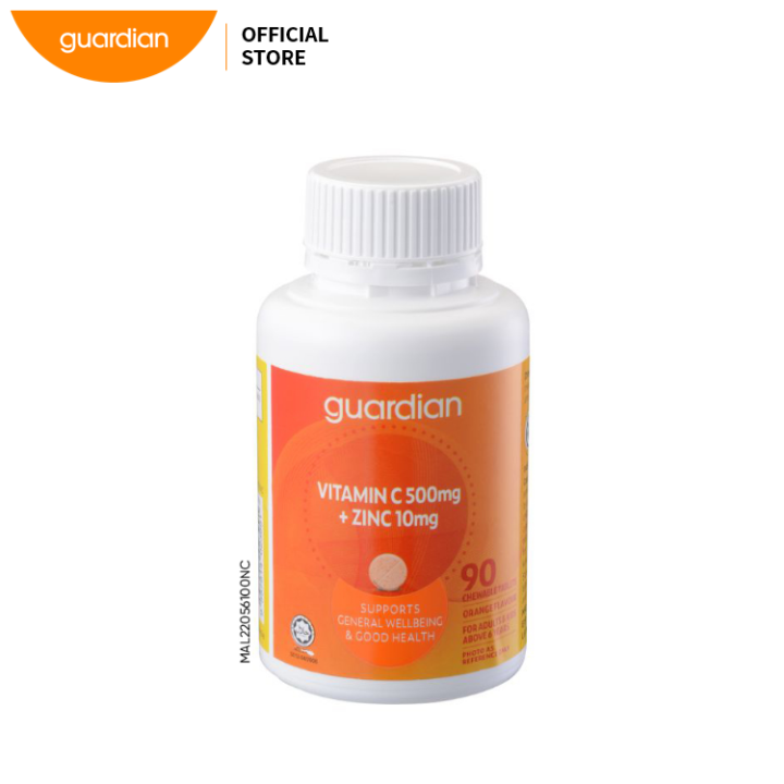 Guardian Vitamin C 500Mg + Zinc 10Mg Chewable 90's Lazada