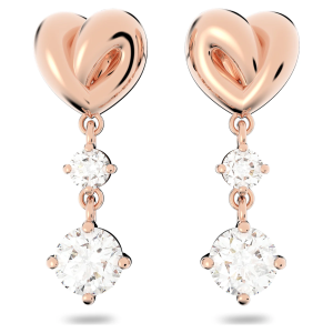 💖Swarovski💖 Rose gold heart-shaped diamond earrings S925 sterling silver womens fashion earrings hypoallergenic non-allergenic Valentines Day gift birthday gift for girlfriend best friend