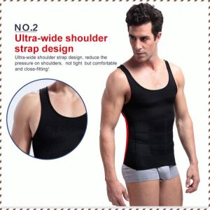 Mens Corseted Vest Durable Tighten the Abdomen Shapewear Undershirt Soft Upgrade 140d Filament