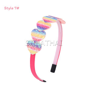 SH.Thai ที่คาดผมเด็ก น่ารัก มีกลิตเตอร์ สีสันสดใสหัวใจ Hair band
